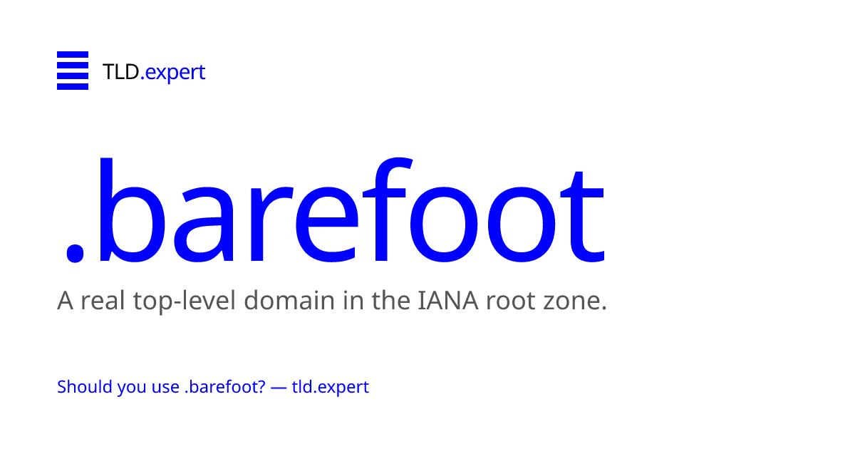 .barefoot — TLD facts and availability · tld.expert